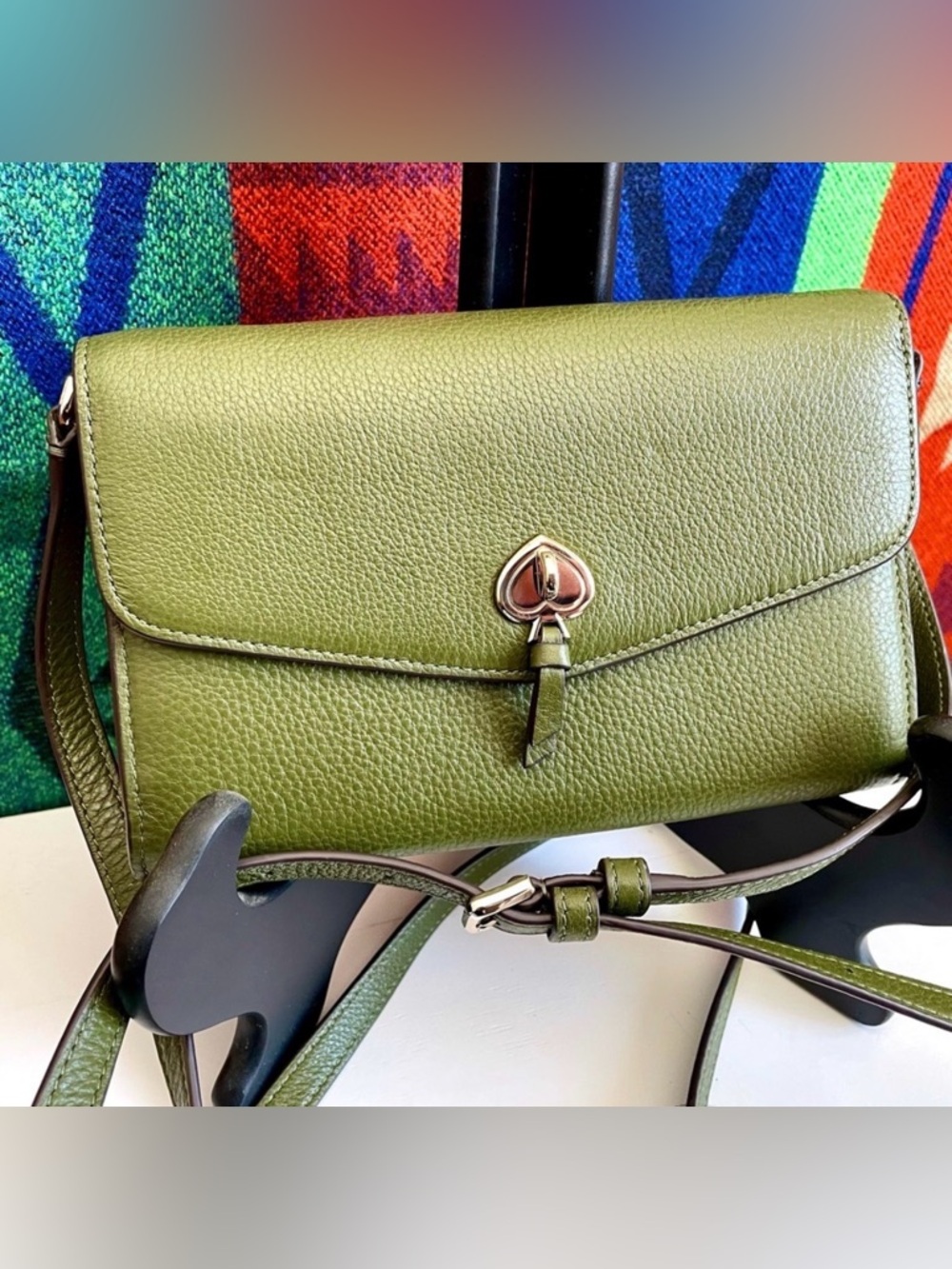 Kate Spade Marti Enchanted Green Leather Wallet Crossbody Bag Purse MSRP $249